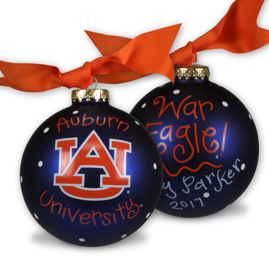 personalized auburn university glass christmas ornament personalized auburn university glass christmas ornament