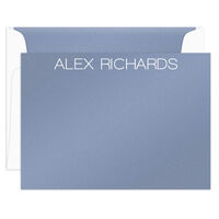 Modern Large Name Flat Shimmer Note Cards