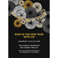 Faux Gold Happy New Year Banner Invitations