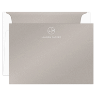 Circle Initials Flat Shimmer Note Cards