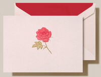 Rose Boxed Folded Note Cards - Hand Engraved