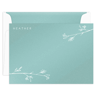 Sketched Branches Flat Shimmer Note Cards