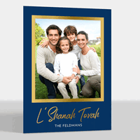 Faux Gold L'Shanah Tovah Photo Jewish New Year Cards
