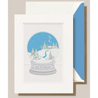 Snow Globe Folded Holiday Cards - Raised Ink