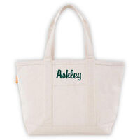 Personalized Medium Natural Trimmed Boat Tote