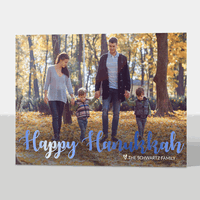 Foil Large Script Hanukkah Flat Photo Cards