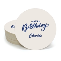 Happy Birthday Vintage Round Coasters