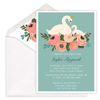 Colored Swans Baby Shower Invitations