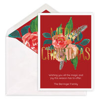 Foil Merry Christmas Flat Holiday Cards