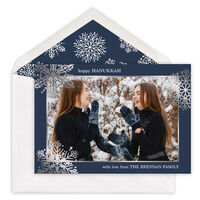 Silver Foil Snowflakes Photo Cards