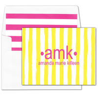 Yellow Stripe Foldover Note Cards
