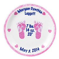 Girl's Personalized Pottery 8-inch Birth Plate