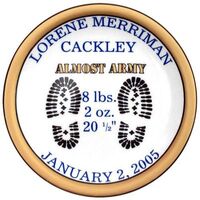 Personalized Pottery  Army 8-inch Birth  Plate