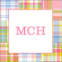 Pink Madras Patch Stickers