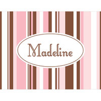 Retro Stripe Pink Note Cards