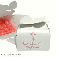 White Bow Box with Cross Design