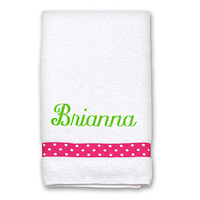 White Bath or Pool Towel with Ribbon Accent