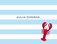 Stripe Lobster Foldover Note Cards