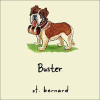 St. Bernard Gift Tag on Recycled Stock or Vinyl Label