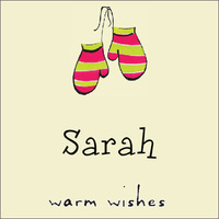 Warm Wishes Mittens Gift Tags on Recycled Stock or Vinyl Labels
