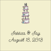 I Do Wedding Cake Gift Tag on Recycled Stock or Vinyl Label