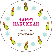 Chanukah or Hanukkah Large Round Gift Stickers