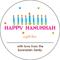 Happening Hanukkah Large Round Gift Stickers