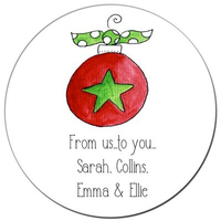 Ornament Star Round Gift Stickers