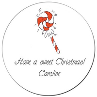 Peppermint Round Gift Stickers