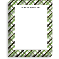 Green and Black Plaid Border Notepads