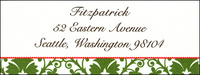 Green Damask Return Address Labels