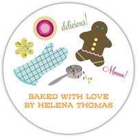 Cookie Time Large Round Gift Stickers