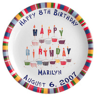 Birthday Pottery 11-inch Cupcake Plate