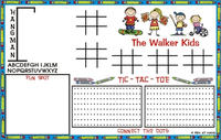 Stick Figure Family Activity Laminated Placemat
