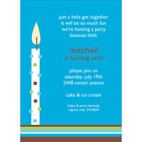 First Candle Blue Invitation