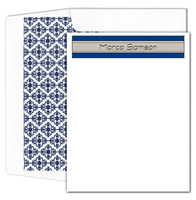 Blue and Grey Stripe Note Cards