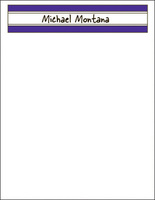 Purple and White Stripe Flat Note Cards