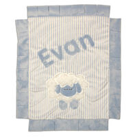 Personalized Blue Sheep Car Seat Blanket