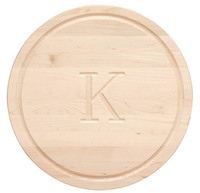 Maple 16 inch Round Monogrammed Cutting Board