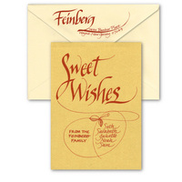 Hand Calligraphy Golden Sweet Wishes Jewish New Year Cards