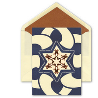 Navy Star of David Jewish New Year Cards