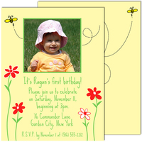 Little Miss Bee Photo Invitations