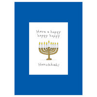Golden Menorah Holiday Card with Inside Imprint