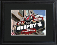 NHL New Jersey Devils Pub Sign with Wood Frame