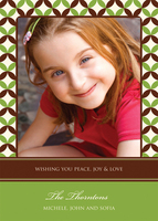 Green and Brown Chouette Photo Holiday Cards