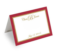Red Grosgrain Bordered Printed Placecards