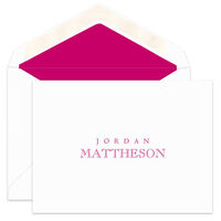Full Name Folded Note Cards - Raised Ink