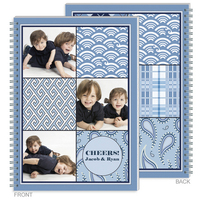 Blue Patchwork Photo Spiral Journal