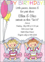 Twins Birthday Girl and Girl Invitations