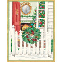 Open Door with Wreath on Gate Holiday Cards